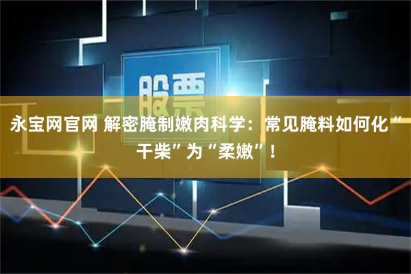 永宝网官网 解密腌制嫩肉科学：常见腌料如何化“干柴”为“柔嫩”！